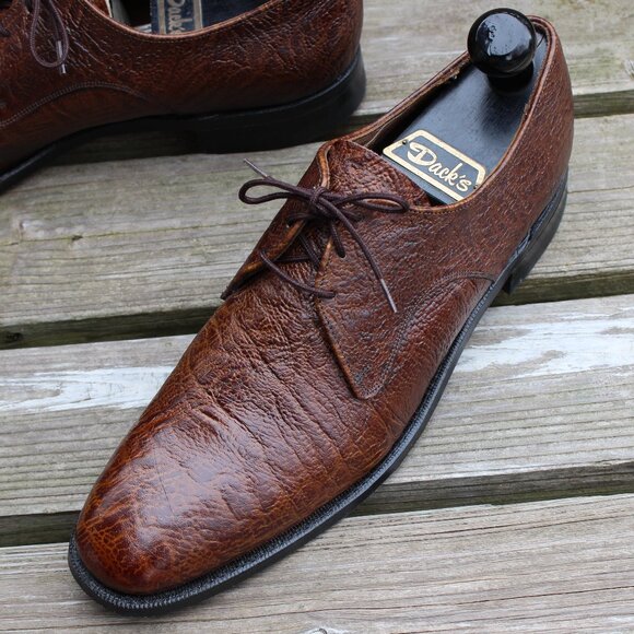 EUC Vtg 70s Florsheim Antelope Leather Derby, Men's 10.5 Narrow, Made in Canada - Picture 4 of 15